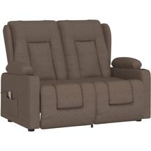 Bild für vidaXL Massagesofa 2-Sitzer mit Getränkehaltern Taupe Stoff