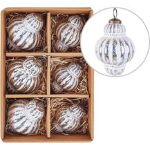 Bild für Weihnachtskugel 6er Set CREMEUX Glas Silber
