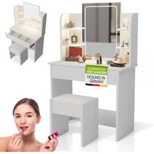 Bild für Juskys Schminktisch Zoey & Hocker Melly mit Touch-LED-Spiegel