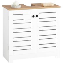 Bild für Waschbeckenunterschrank mit Lamellentüren MDF Weiß BZR40-W