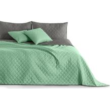 Bild für DecoKing Tagesdecke Bettüberwurf 240x260 cm Minze Grau Steppdecke Überwurf Zweiseitig Gesteppt Prägemuster Rauten Stahl Anthrazit Axel 240x260 cm
