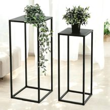 Bild für DanDiBo Pflanzenständer Metall Schwarz Eckig 2er Set 96574 Beistelltisch Blumenhocker Blumenständer Design Modern Pflanzenhocker