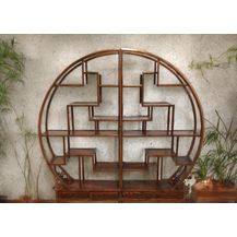 Bild für Chinesisches Rundregal Kastanie Schrank Raumteiler vintage asiatisch Kolonial-Stil Antik-Stil Wandschrank orientalisch Fernost shabby-chic Landhaus