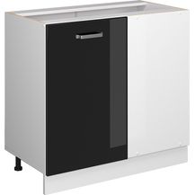 Bild für Eckunterschrank R-Line Schwarz Hochglanz 86 cm ohne Arbeitsplatte Vicco