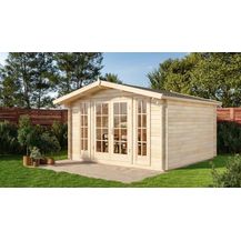 Bild für Alpholz Gartenhaus Westerwald-44 Gartenhaus aus Holz Holzhaus mit 44 mm Wandstärke Blockbohlenhaus mit Montagematerial