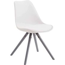 Bild für CLP Besucherstuhl Toulouse Kunstleder Rund mit runden Holzbeinen,weiß grau