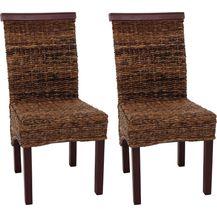 Bild für 2er-Set Esszimmerstuhl Korbstuhl M45 Stuhl Bananengeflecht ~ hell