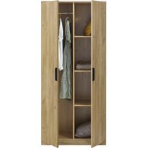 Bild für Kleiderschrank Eiselfing 176x80x52 cm 4 Fächer Eicheoptik [en. casa]