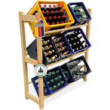 Bild für Mein-Regal Getränkekistenregal THORE Getränkeregal 6 Kisten Flaschenregal Getränkekiste Obstkiste Gemüse Farbe Natur LxBxH 92x31x108