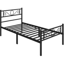 Bild für Yaheetech Bettgestell Metallbett mit Kopfteil, Einzelbett/Doppelbett Metallbettrahmen, 90-160 cm (B)