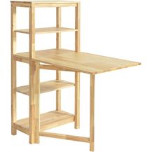 Bild für Esszimmertisch mit Regal klappbar Kautschukholz Natur FWT70-N