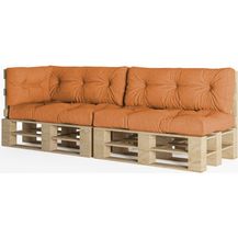 Bild für chilly pilley Palettenauflage Schaumflocken palettenkissen Palettenpolster Palettenmöbel Palettensofa Rückenlehne Sitzkissen Seitenkissen Set (5er Set Orange)
