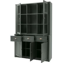 Bild für Lomadox Buffet ATHEN-61 Buffetschrank Schrankvitrine Küchenbuffet Landhaus 130cm breit grün