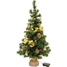 Bild für Bambelaa! Weihnachtsbaum Künstlich Mit Beleuchtung Geschmückt Tannenbaum Dekoriert Christbaum Beleuchtet LED 75cm Gold