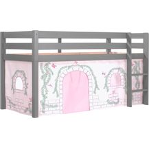 Bild für Vipack Spielbett 'Pino' grau mit Textilset Vorhang \"Birdy\"