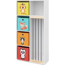 Bild für Kinderregal Marvin Weiß 72 x 143 cm mit 4 Faltboxen opt. 1 Vicco