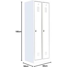 Bild für Steelboxx Spind Garderobenschrank Stahlschrank Metallschrank Kleiderspind 180 x 60 x 50 cm Weiß 2 Abteile 510127