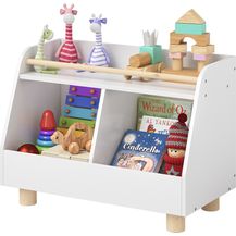 Bild für Bellabino 'Belly' Kinderregal, weiß, Spielzeugregal mit 2 Fächern, Holz, 72x52x38 cm (BxHxT)
