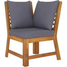 Bild für vidaXL Modular-Sofa-Eckteil mit Dunkelgrauen Kissen Massivholz Akazie 311841