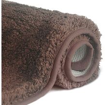 Bild für FCSDETAIL rutschfeste, Hochflor Badteppiche 70X120 cm, Maschinenwaschbare Badematte, Badvorleger mit Wasserabsorbierenden, Weichen Mikrofasern für Badewanne, Dusche und Badezimmer (Dunkelbraun)