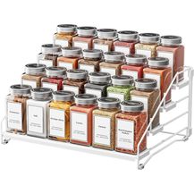 Bild für Gewürzregal 4 Etagen Einstellbare ohne Bohren Stapelbar Weiß 1-Pack