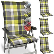 Bild für Beautissu 4er Set Hochlehner Auflage Sunny 100 x 50 x 6 cm Grün