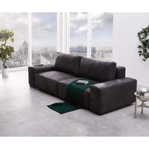 Bild für Bigsofa Lanzo L Anthrazit 250x105 cm Vintage Optik mit Kissen Big-Sofa
