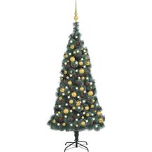 Bild für vidaXL Künstlicher Weihnachtsbaum LEDs & Kugeln Grün 150 cm PVC & PE