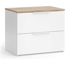 Bild für Kommode Wido Weiß/Sonoma 60 x 50 cm mit 2 Schubladen Vicco