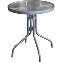 Bild für Bistrotisch Balkontisch Gartentisch Terrassentisch Glastisch dunkelgrau ⌀ 60 cm