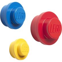 Bild für Lego Wandaufhänger 3 Stück rot blau gelb