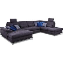 Bild für Cavadore Wohnlandschaft Castiel mit Federkern / Große Sofalandschaft mit Sitztiefenverstellung und Kopfstützen / 368 x 114 x 232 / Webstoff