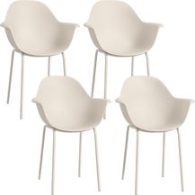 Bild für Outsunny Gartenstuhl Terrassenstühle mit Rückenlehne und Armlehne, Essstuhl für Garten (Balkonstühle, 4 St)