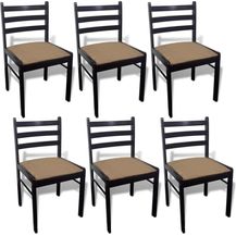 Bild für vidaXL Esszimmerstühle 6 Stk. Braun Massivholz und Samt 272091