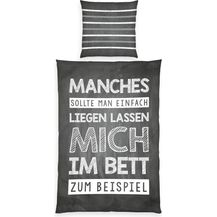 Bild für Herding Renforcé Sprüche Bettwäsche Bettbezug 135x200 cm Kopfkissenbezug 80x80 cm