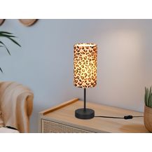 Bild für LED Tischlampe mit Stoffschirm Leopardenmuster