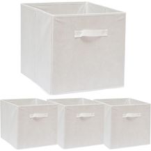 Bild für 4er Set Aufbewahrungsbox für Kallax Regal 33 x 38 x 33 Stoff mit Griff Faltbox Weiß