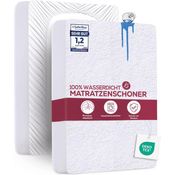 Utopia Bedding Matratzenschoner 140 x 190 x 30 cm Wasserdicht, Oeko-TEX Zertifiziert Matratzenauflage Atmungsaktive, Matratzenschutz, Rundum Elastisch Weiß