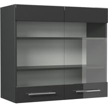 Bild für Küchenglasschrank Fame-Line Anthrazit Hochglanz 80 cm Vicco