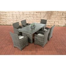 Bild für CLP Polyrattan Sitzgruppe Fontana,grau-meliert cremeweiß