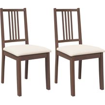 Bild für vidaXL Esszimmerstühle mit Kissen 2 Stk. Braun Massivholz Gummibaum 4102395