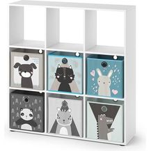 Bild für Kinderregal Nove Weiß 104 x 108 cm mit 6 Faltboxen Vicco