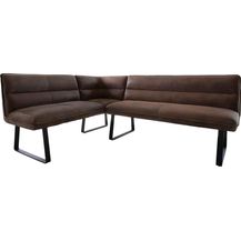 Bild für Eckbank Salvo 200x160 cm Metall Schwarz Vintage Braun Variabel