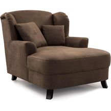 Bild für Cavadore XXL-Sessel Assado / Großer Polstersessel mit Holzfüßen und großer Sitzfläche / Inkl. 2 Zierkissen / 109 x 104 x 145 / Lederoptik Dunkelbraun