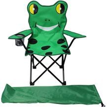 Bild für Kinder Anglersessel Campingstuhl Getränkehalter + Tasche Motiv Frosch