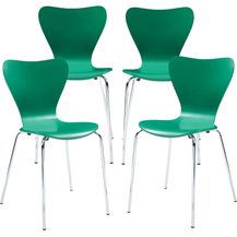 Bild für Esszimmerstuhl Essunga 4er Set Grün/Chromfarben [en. casa]