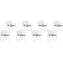 Bild für Set mit 8 Sitzkissen Ohne Muster SASSARI 46 x 46 cm Grau
