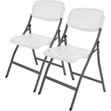 Bild für 2x Klappstuhl 150 kg ergonomische Sitzform Gartenstuhl wetterfest Campingstuhl Balkonstuhl in weiß