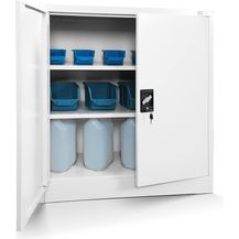 Bild für Kleiner Aktenschrank C001B Büroschrank mit Flügeltüren Metallschrank Lagerschrank Pulverbeschichtet Stahlblech Abschließbar 92,5 x 90 x 40 cm (H x B x T)