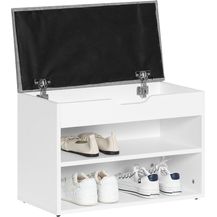 Bild für Schuhbank mit graue Sitzfläche Sitzbank Schuhregal Schuhtruhe FSR25-HG